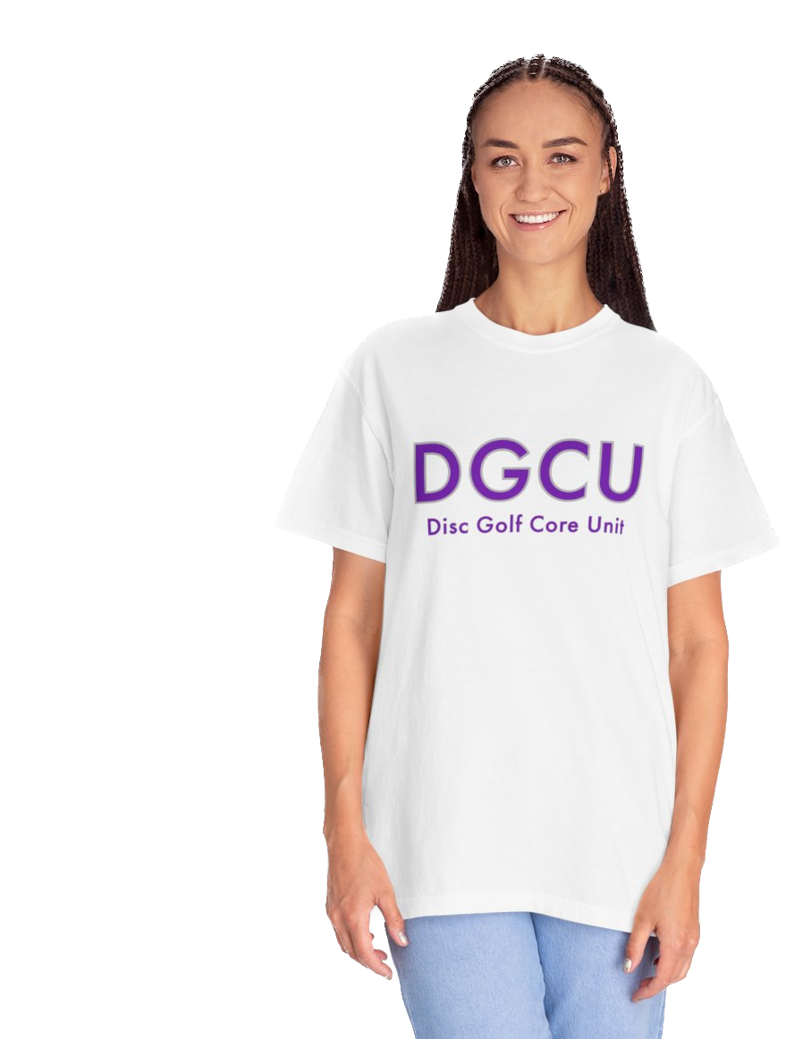 Woman Wearing DGCU Essentials T-Shirt